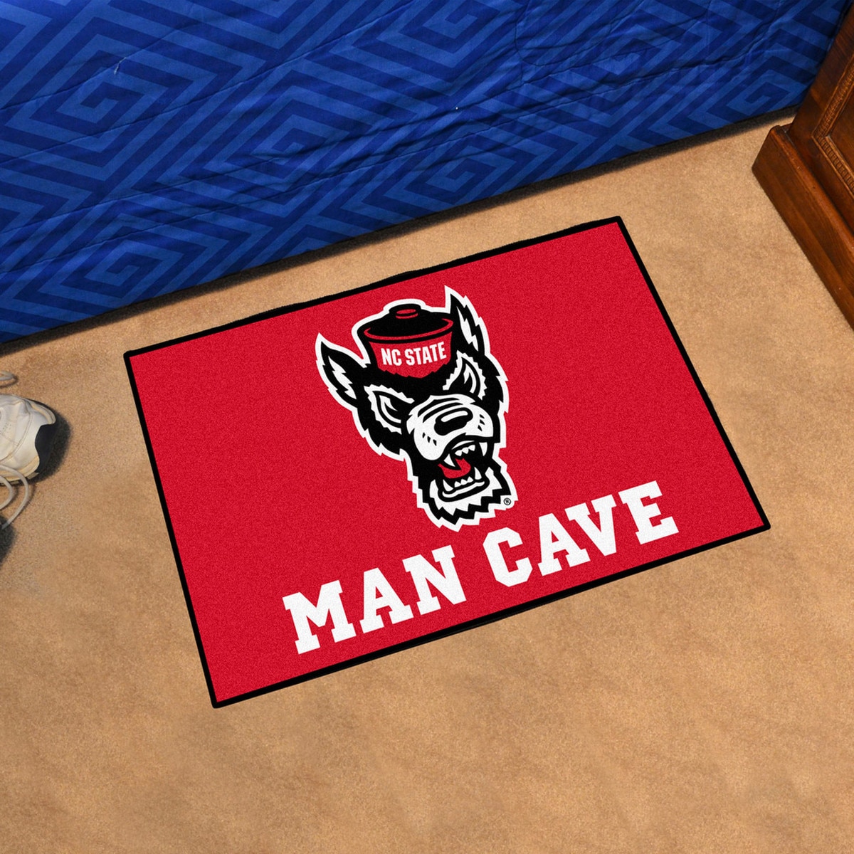 NC State Man Cave Starter Rug 19"x3